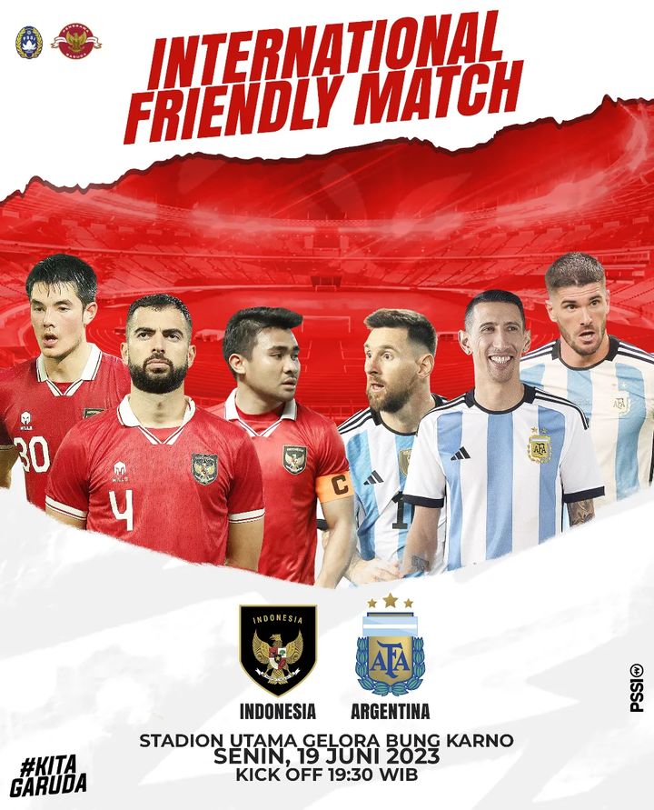 Penukaran tiket Timnas Indonesia vs Argentina dibuka mulai besok (Instagram PSSI)